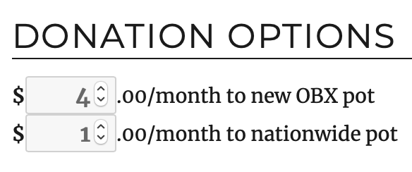 New Donation Options UI