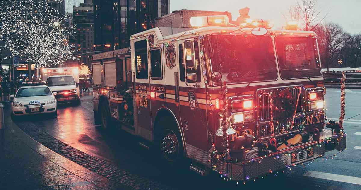 fire, ambulance and police