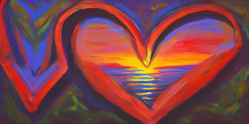 Sunset through a Heart